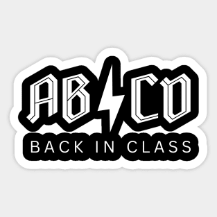 Teacher Shirt ABCD Back in Class Retro Vintage Rock and Roll Style Sticker